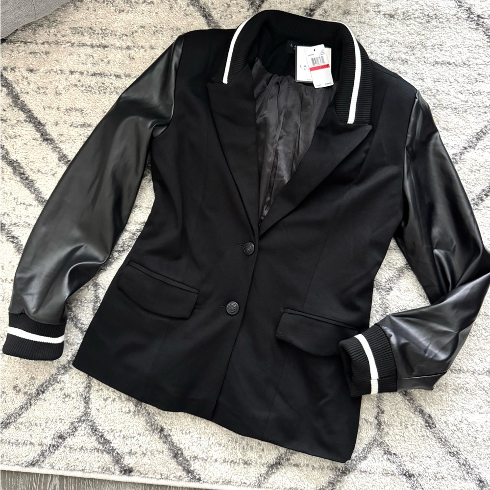 Laundry by Shelli Segal Black faux leather Jacket - Picture 3 of 12
